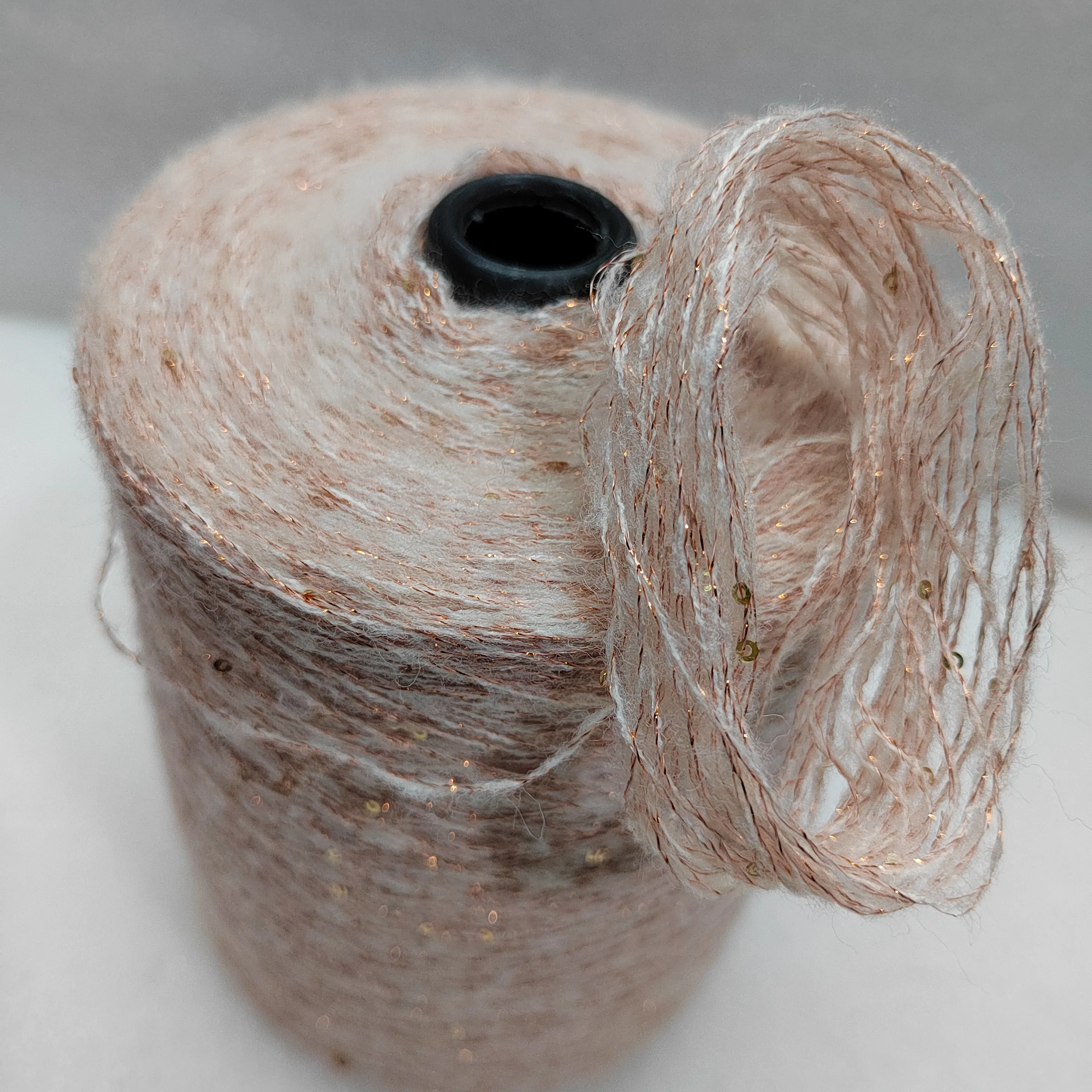 iny Gold Tead Bobbinet Soft Hand Knitted Camere Yarn for Sweater Cardigan awl Hat Bag Pricing by the Pound