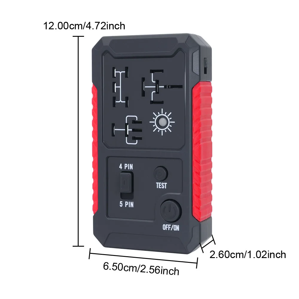 Indicador LED electrónico automotriz con puerto tipo C, iluminación LED, probador de relé de coche, comprobador de bater