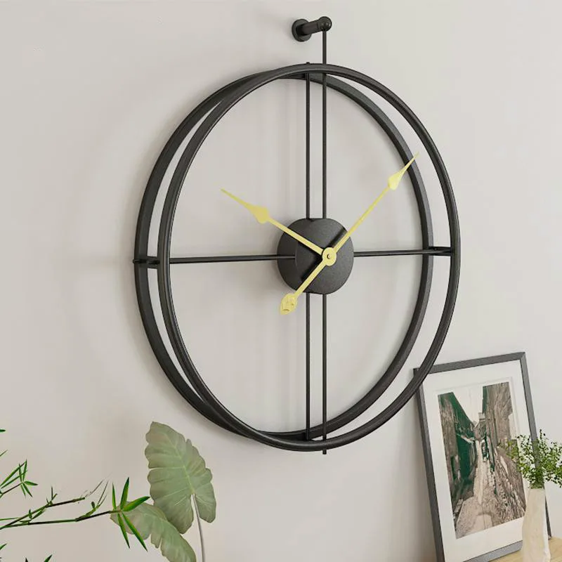 

Wrought Lron Large Wall Clock Home Decoration Silent Clock European Modern Design Hanging Watches Living Room Decoration Clocks