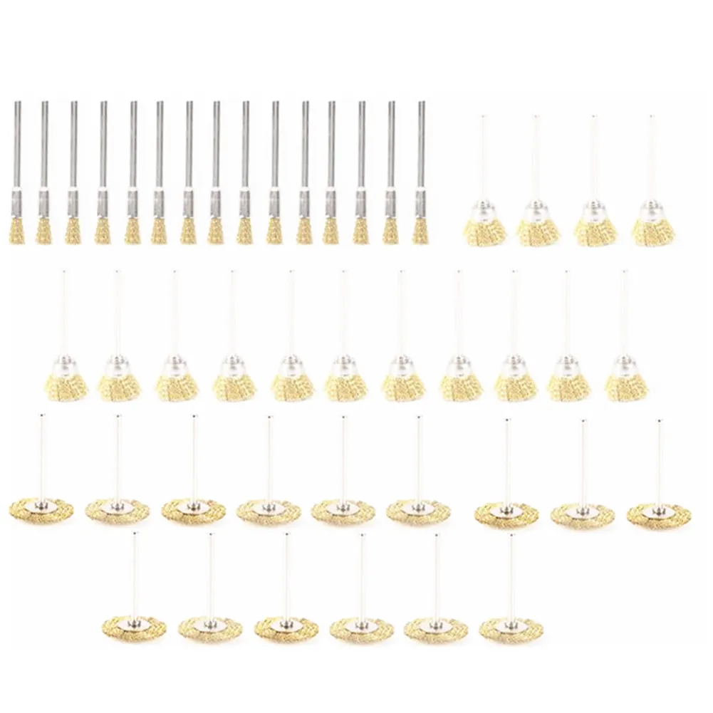 Description Picture 6 of item45 PC Brass Wire Wheel Brushes Wire Brushes Set For Accessories Rotary Tools Polish Clean Brush For Dremel Rotary Tool Shank New