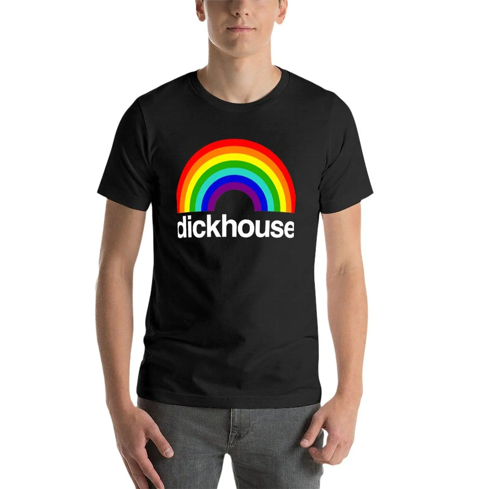 Футболка Dickhouse, забавная футболка, блузка, Мужская футболка с коротким рукавом