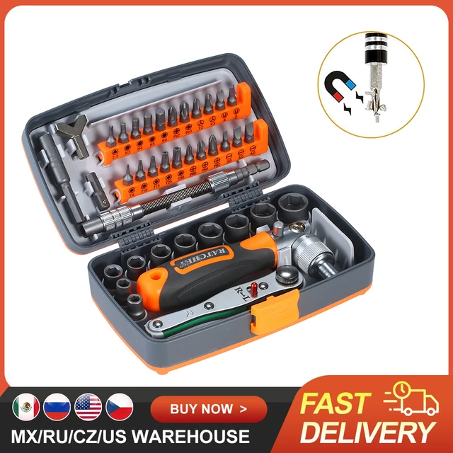 REIZ Precision Ratchet Screwdriver 38 Pcs Set CR-V Bits With Universal  Wrench 180 Degree Adjustable Handle Repair Hand Tools - Price history &  Review, AliExpress Seller - REIZ Tools Store