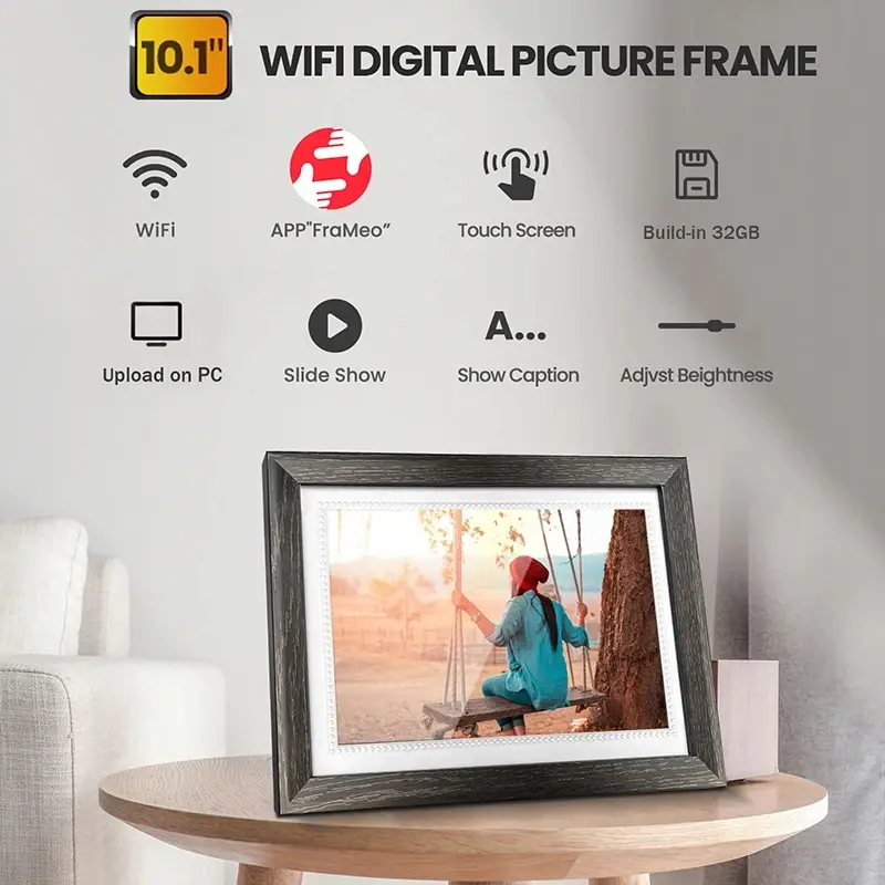 WiFi Frameo Digital Photo Frame 32GB Memory 10.1 Inch 1280x800 IPS LCD Touch Screen Playable Video Smart Digital Picture Frame images - 6