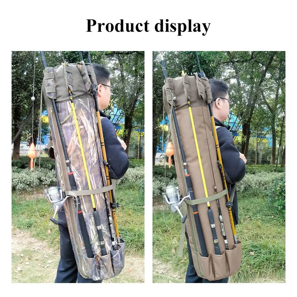 New Fishing Rod Storage Bag Oxford Cloth Large Capacity Waterproof  Multi-rod Storage Pouch Fishing Tackle Organizer Carrying Bag