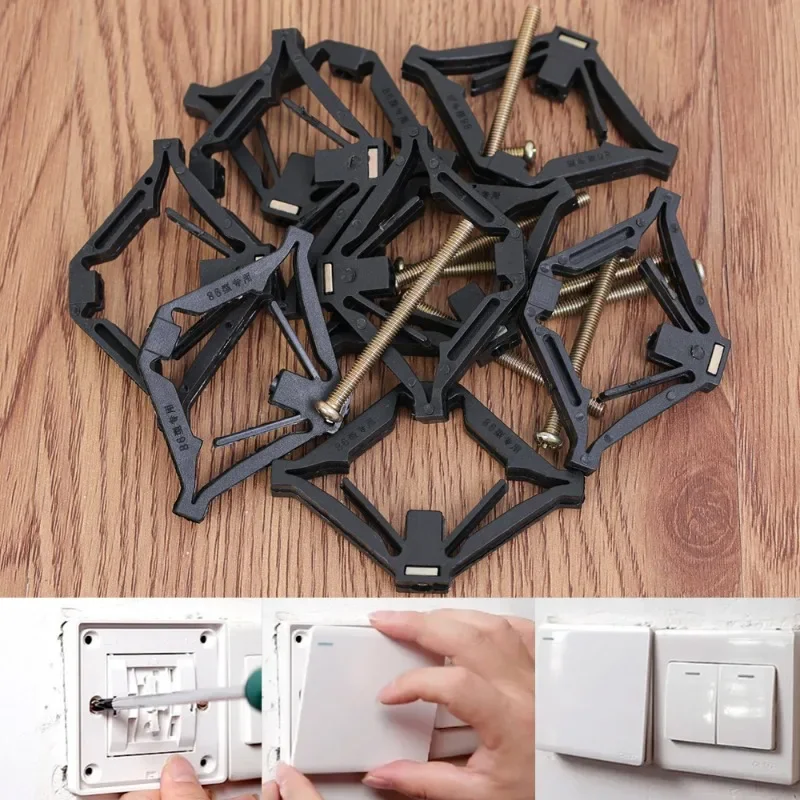 86 Type Switch Socket Bottom Boxes Repair Screw Broken Old Mounting Fast Recovery Simple Installation Repair Fixed Set 1/50x Switch Box Wall Switch Socket Repairer Electrical Plug Socket Kit Electrical Box Repairer Wall Socket Box Wall Socket Repairer Dark Box Repairer
