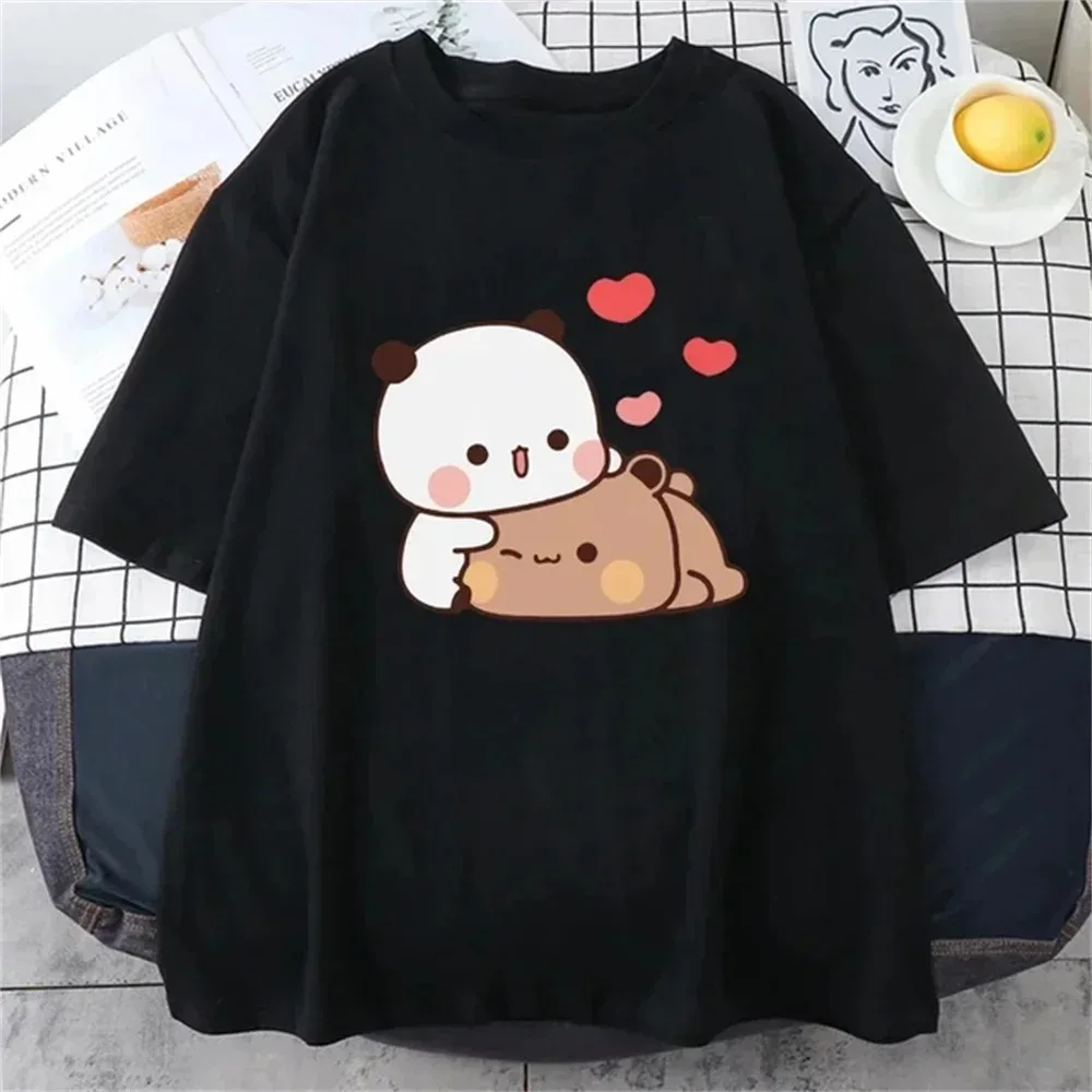 Cute Bear LOVE T Shirt Women Bubu Dudu Couple Tops Tee Summer Short Sleeve Tshirts Female Korean Casual Girl T-shirt Camisetas 4