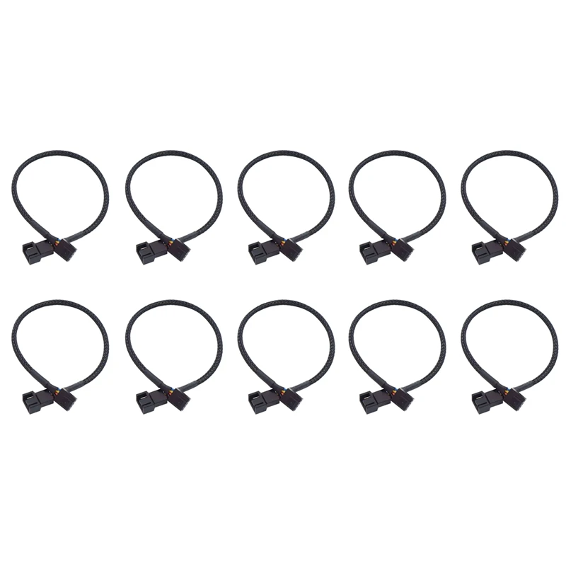 10Pcs Computer PWM Temperature Control Cooling Fan Adapter Cable 4Pin 10Pcs Computer PWM Temperature Control Cooling Fan Adapter Cable 4Pin