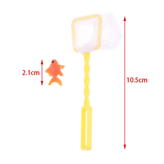 1Set 1:12 Dollhouse Mini Fishing Net Pole Goldfish Garden Beach Pond Doll House Decor Kids Pretend Play Toys 5