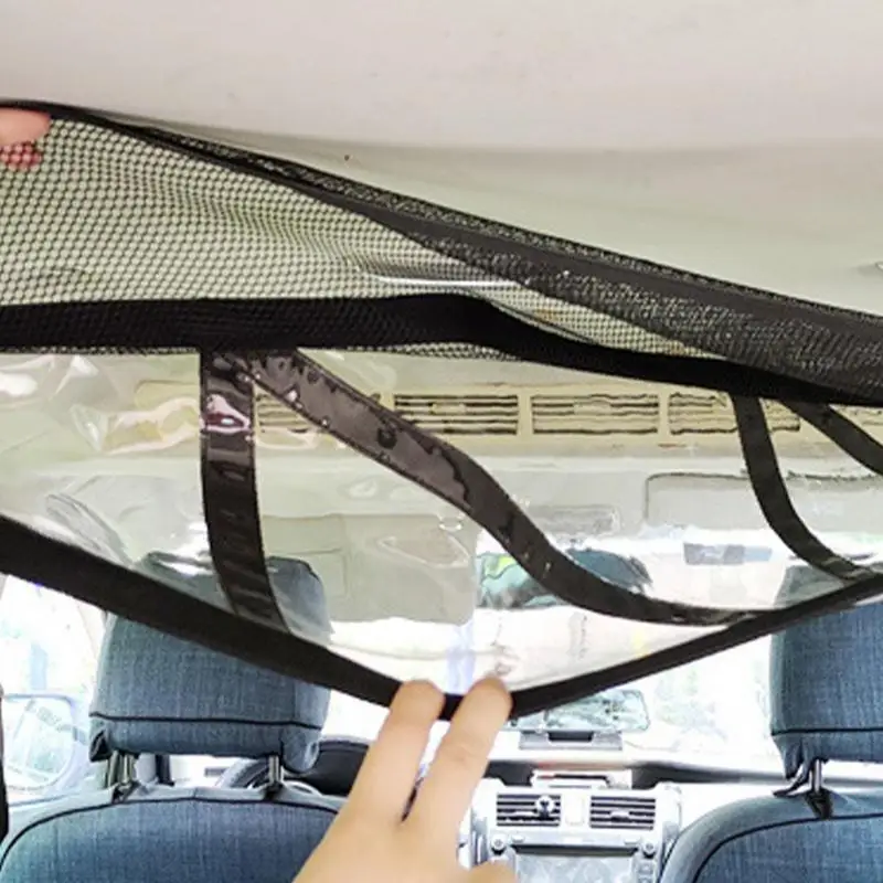 

Car Ceiling Cargo Net Triangle Vehicle Strengthen Load-Bearing Pocket And Droop Less Double-Layer Mesh Roof Storage Organizer