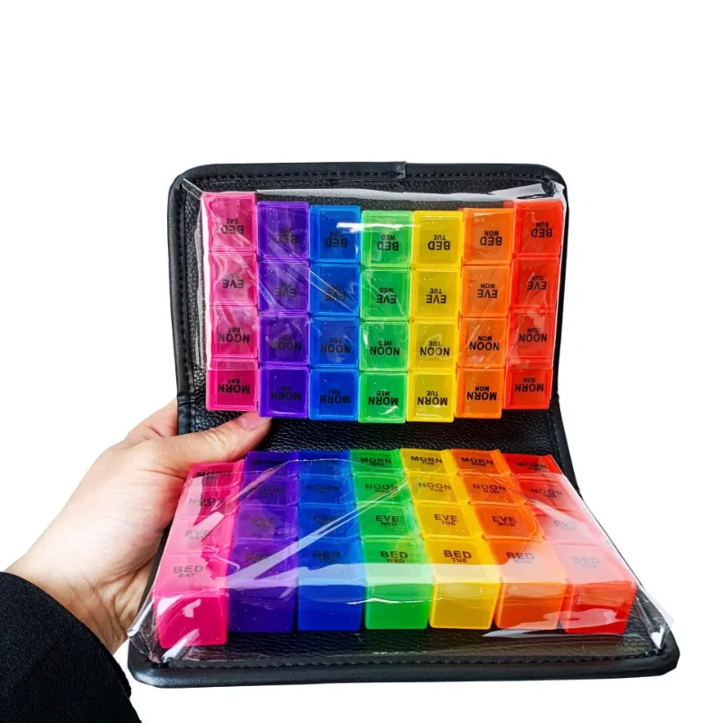 Weekly Pill Organizer with Removable Daily Compartments - 4x Daily Pill Box