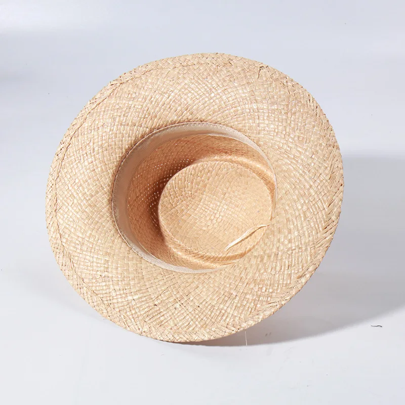 DIY natürlichen Bast Hut Körper Milli nery Sommer Strohhut breite Krempe Panama Hut Kentucky Derby Sonnenhut mit Pompon Blume Gürtel Bogen