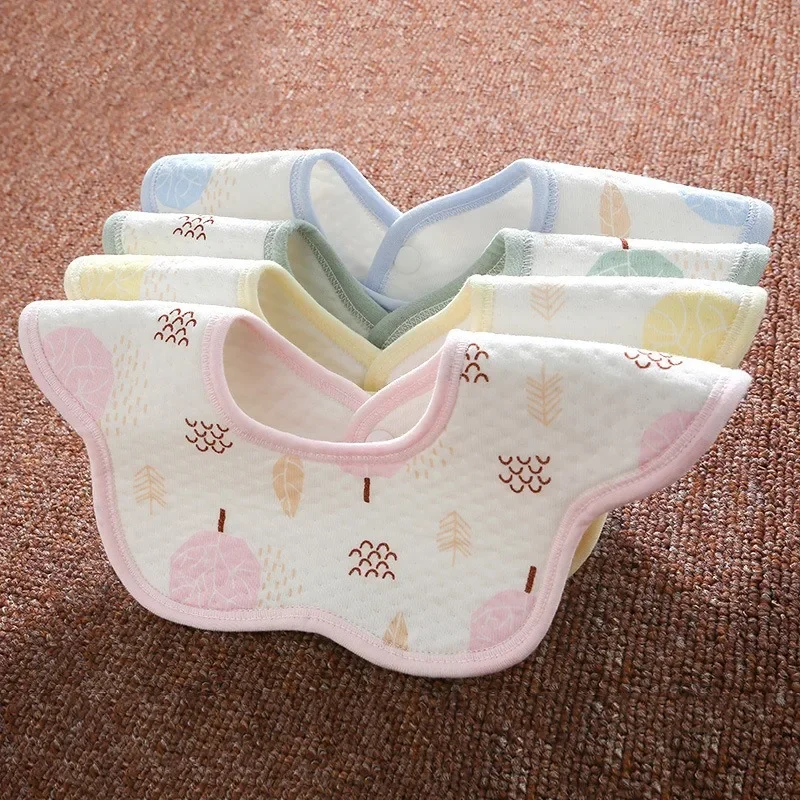 

New Cute Baby Pure Cotton Bib Baby Spit Towel Newborn Waterproof Rotatable Petal Bib Baby Spit Towel