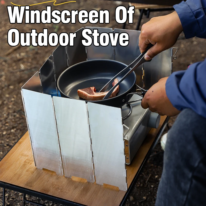 Foldable Gas Stove Windshield 9 Plates Outdoor Camping Cooking Burner Windproof Screen Aluminium Alloy Outdoor Stove Wind Shield stove windscreen camping gas stove gas burner camping stove gas stove