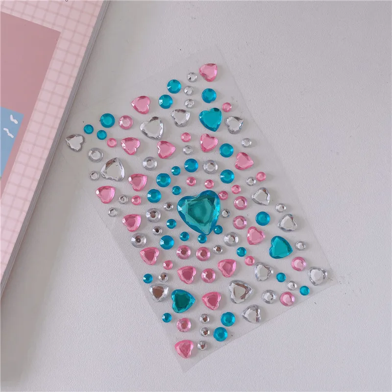 3D Gem Stickers Shiny Diamond Sticker Acrylic Crystal Sticker DIY  Three-dimensional Decoration Rhinestone for Kids Girls