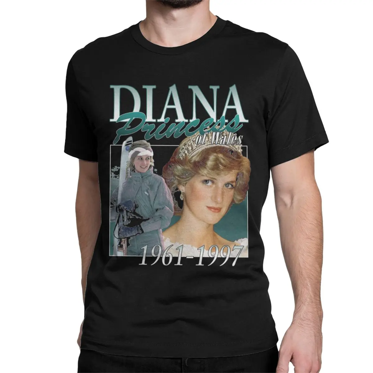 thumbnail image 1 of Camiseta vintage de la Princesa Diana de la Familia Real para hombre y mujer, cuello redondo, algodón puro, manga corta, tallas grandes, 1 of 7