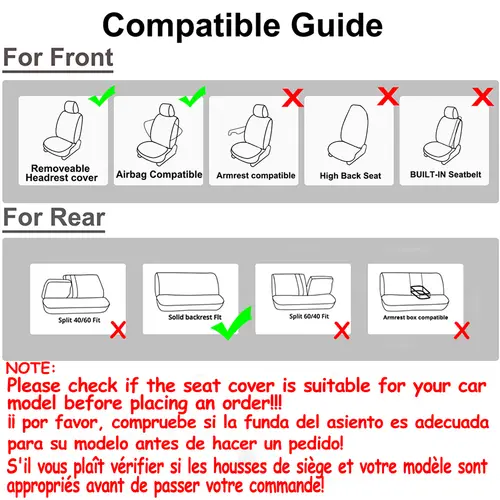 AUTO PLUS  Car Seat Covers Universal Size Fit For Most Car Suv Truck Van Car Accessories Interior Seat Covers For Car Full Set - Image 6