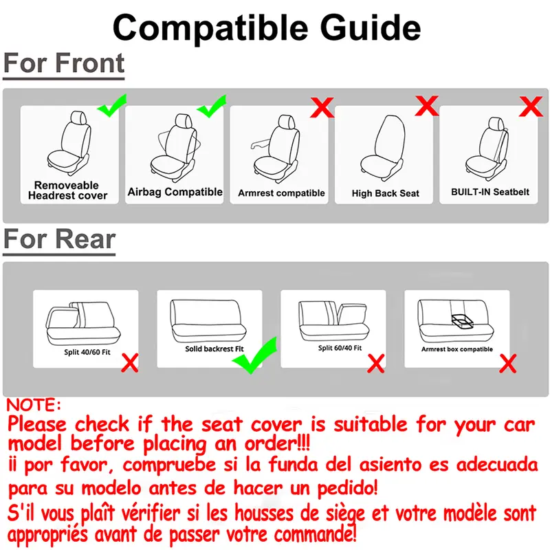 AUTO PLUS  Car Seat Covers Universal Size Fit For Most Car Suv Truck Van Car Accessories Interior Seat Covers For Car Full Set - Image 6