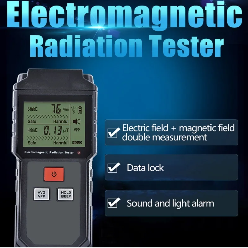 Handheld Digital Electromagnetic Radiation Tester - EMF Meter for Household Electronics