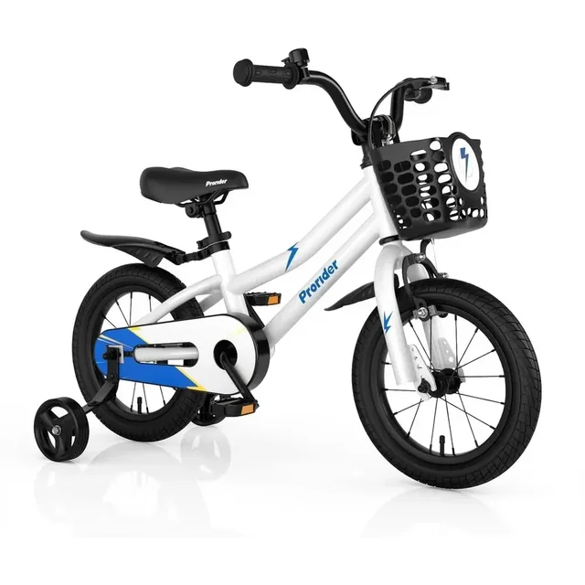 Children's Bikes for Ages 3-8, 12-20 Inch, with Removable Training Wheels, Handbrake, and Rear Brake, Including Basket