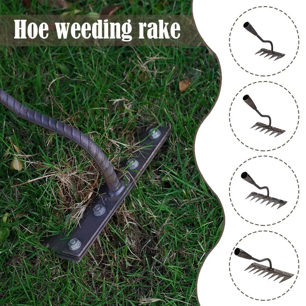 8-tooth carbon steel garden weeding rake Garden metal duty spade and planting flower tool digging heavy digging I0O2