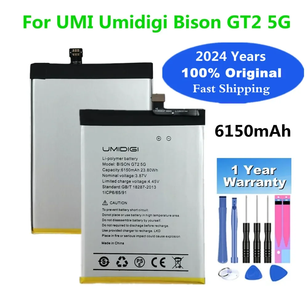 

2024 Years New Original Battery For UMI Umidigi Bison GT2 5G 6150mAh High Quality Phone Battery Bateria In Stock Fast Shipping