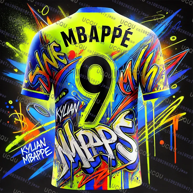  New Special Edition Mbappé No.9 Football Jersey Overszied Training Uniform Breathable Quick Dry Fashion Tshirt Kid/Adult, view 5