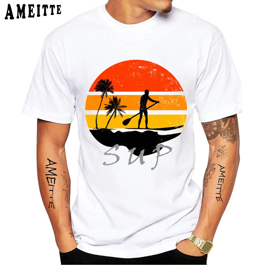 Paddle Board Tshirt Tops Tees New Summer Men Short Sleeve
