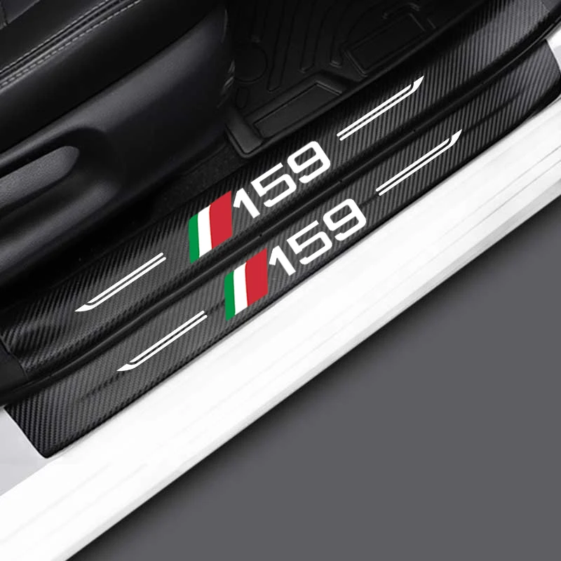 

Carbon Fiber for Alfa Romeo 159 Logo Rear Trunk Door Sill Bumper Scuff Plate Sticker Threshold Protector Anti Scratch Strips