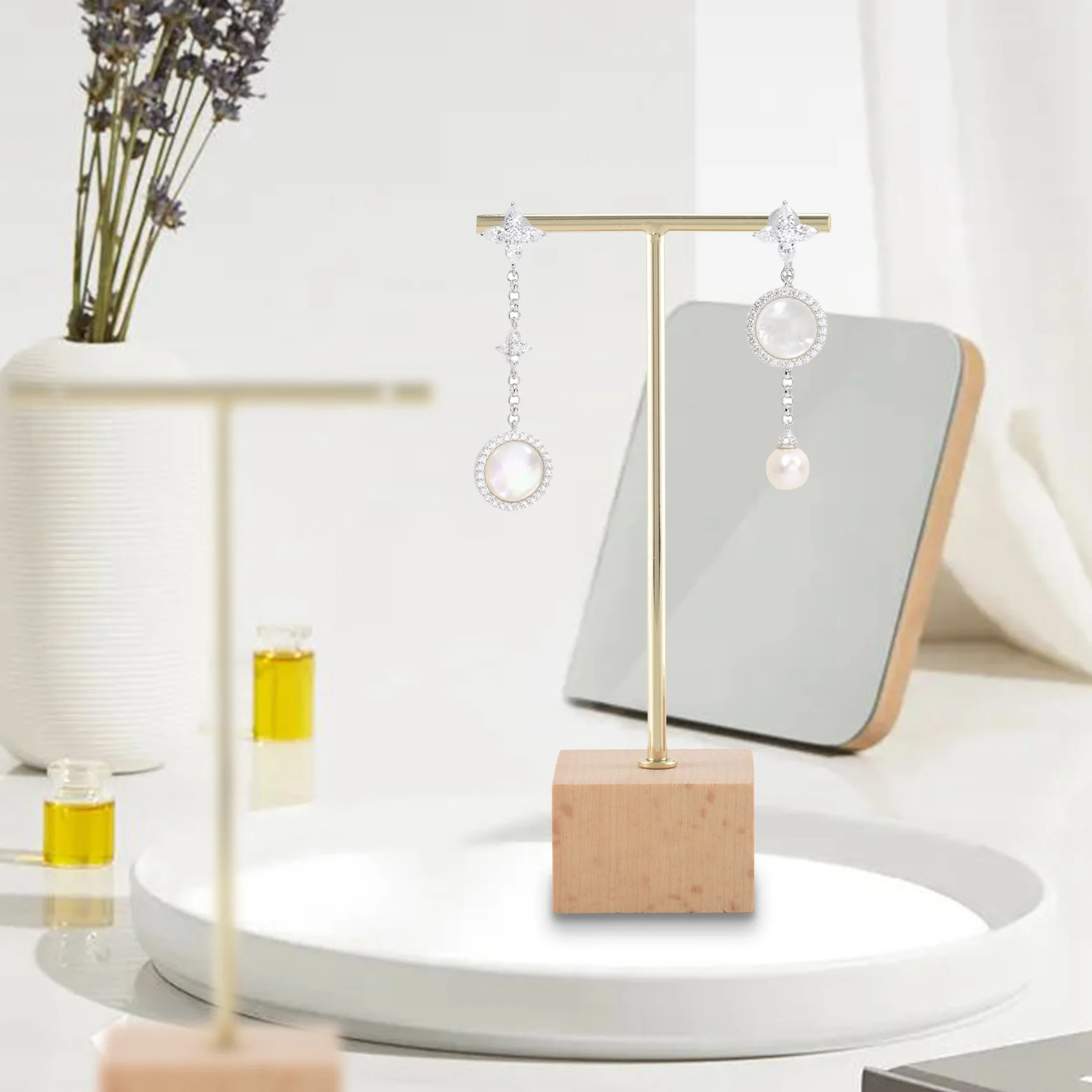 

3-Piece Fashion T-Bar Jewelry Display Rack Stand Holder Earrings Hanging Organizer Jewelry Set