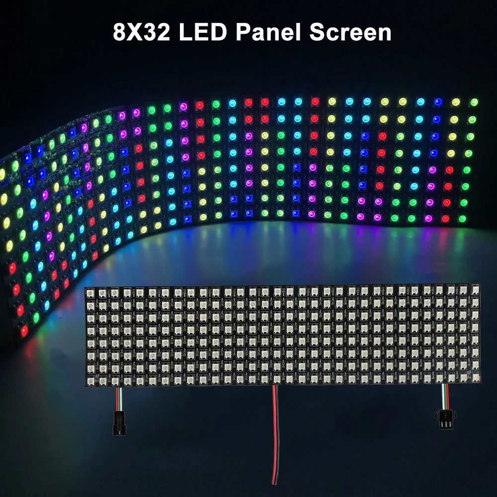 WS2812B LED 디지털 유연한 개별 주소 지정 패널 조명, 8x8, 16x16 픽셀 모듈, RGBIC 매트릭스 스크린, DC5V