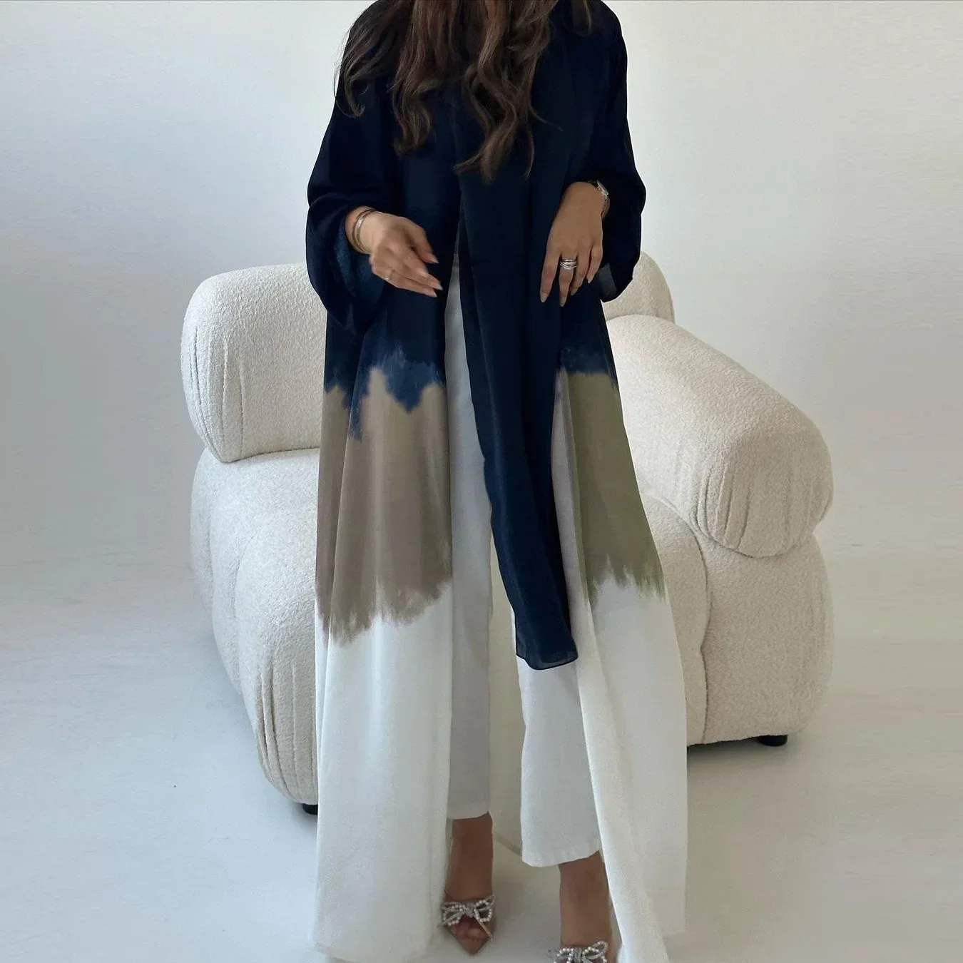 Ramadan Eid Kimono Abayas for Women Bandhnu Abaya Dubai Long Dress Cardigan Muslim Islamic Modest Clothing Kaftan Robe Musulmane