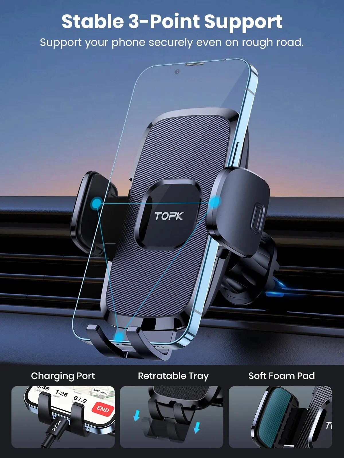 Car Phone Holder Mount for Car Air Vent Universal Hands Free Automobile Cell Pho