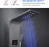 LED Lights Shower Panels Tower System 304 Stainless Steel Bathroom Shower Tower Column System Rainfall & Waterfall Shower Head 3