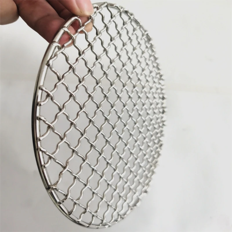 Camping Grill Grate Mesh Pad Multi-sizes Round Grilling Mesh Fire Cooking Outdoor Picnics BBQ Camping Pot Firewood Rack grilling basket