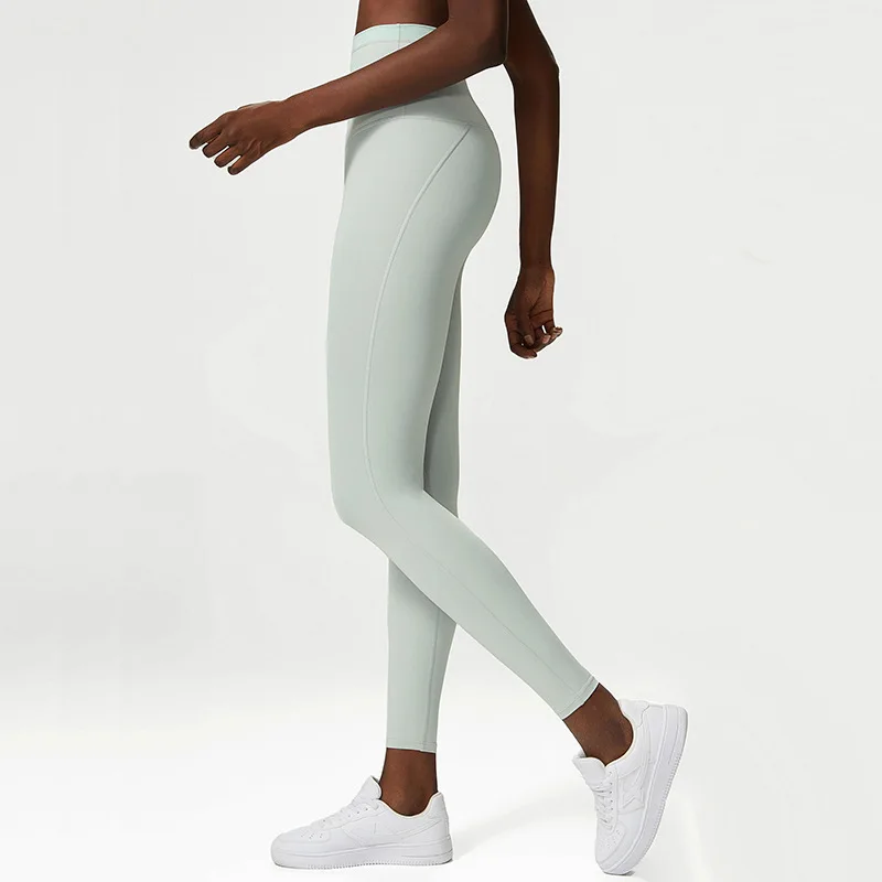 Withered England Fashion Ladies Naked High Waist Yoga Pants Women's Sports Leggings S-XL Stretch Fitness Cropped Pants Women