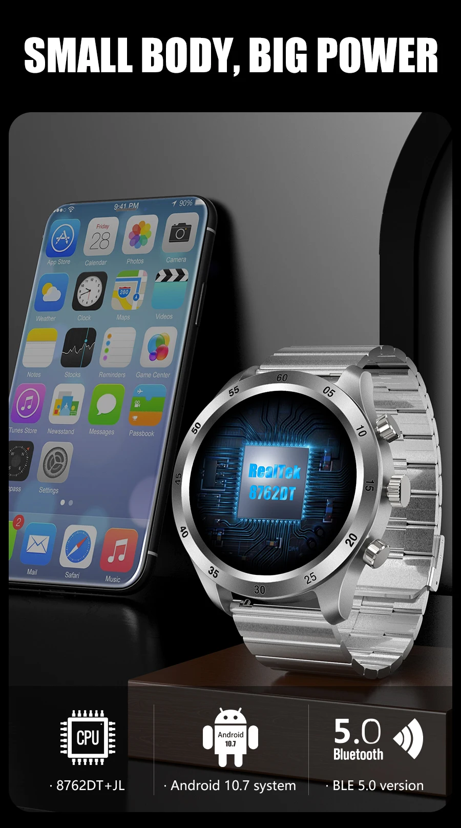 2022 Smart Watch Men Bluetooth Call Custom Dial Full Touch Screen Waterproof Smartwatch Sport Fitness Tracker Watch For Men