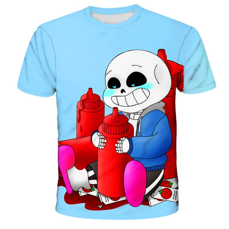 couple t shirt 2022 Summer Fashion Skeleton Brother T shirt Game Undertale Sans Kids 3D Printed Cartoon T shirt For Boys Girls summer Tops couple t shirt