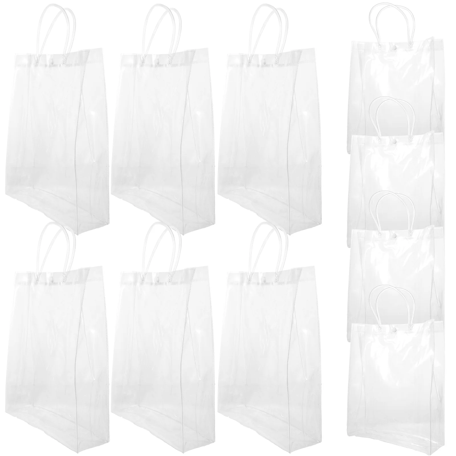 

10PCS Clear Bags Handheld Gift Bags Transparent Bottle Bags Party Favor
