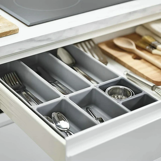 Silverware Storage Box Adjustable Utensil Organizer For kitchen Drawers  Expandable Cutlery Set Holder For Knives Forks Spoons - AliExpress