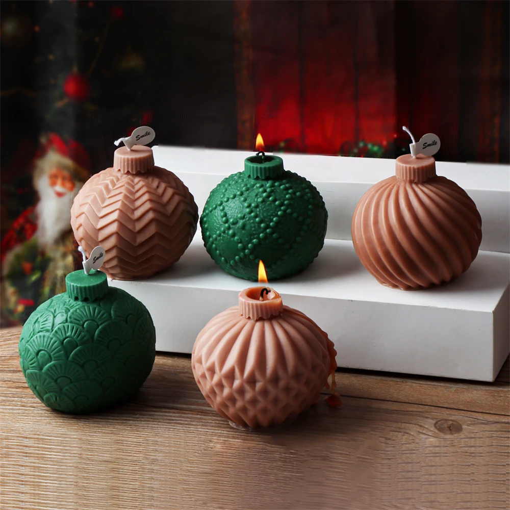 Festive Geometric Sphere Silicone Candle Mold for DIY Aromatherapy & Home Décor