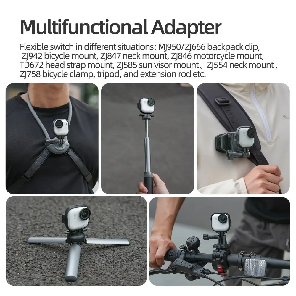 퀵 릴리스 수평 수직 마운트 접이식 보호 확장 어댑터 Insta360 Go Ultra용 경량 브래킷 프레임
