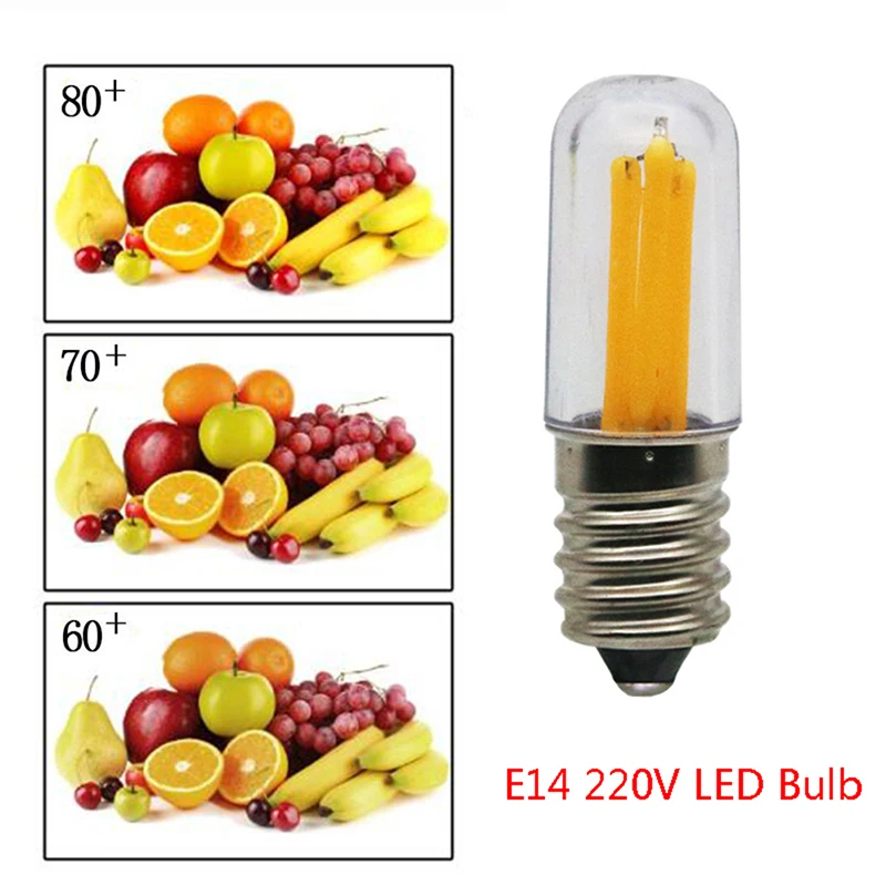 

Mini 220V E14 LED Bulb Super Bright 1W 2W 3W Dimmable Fridge Freezer Filament Bulb Light Energy Saving Light Refrigerator Lamp