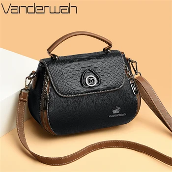 عالية الجودة بولي Leather حقائب جلدية Crossbody للنساء 2022 حقيبة يد فاخرة حقائب نسائية مصمم الإناث الكتف رسول كيس الرئيسي 2