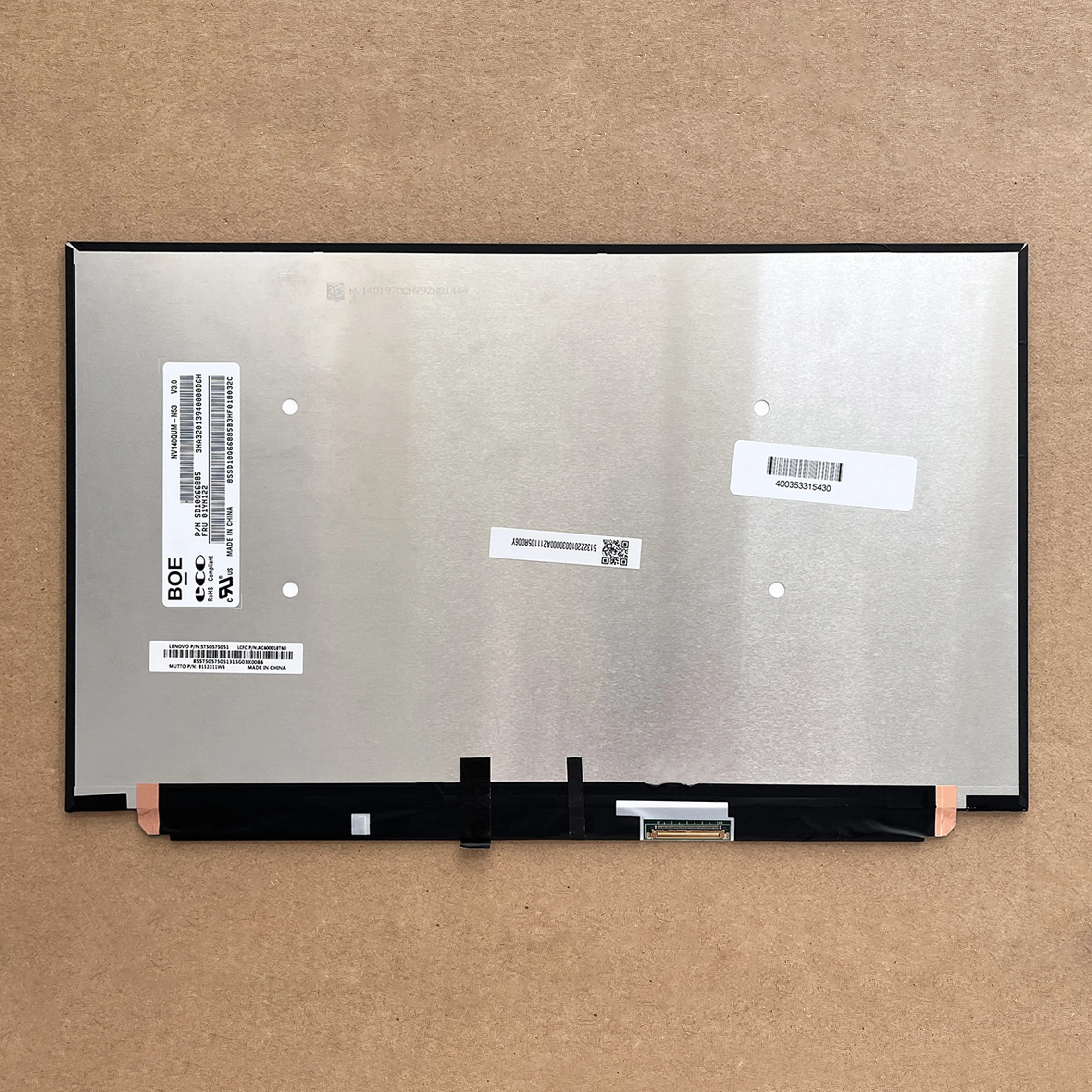 NV140QUM-N53 LCD 스크린 디스플레이 패널, 14 인치 UHD 3840 × 2160 EDP, 40 핀 비터치, 신제품 교체