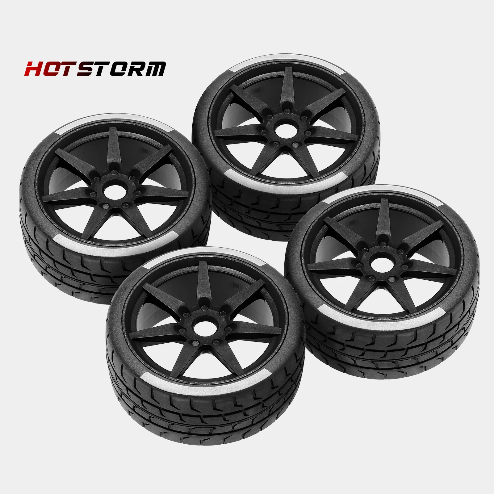 Hotstorm 17mm Hex 100*42mm 2.9" Belted Wheel Tires Set For 1/7 Arrma Rc