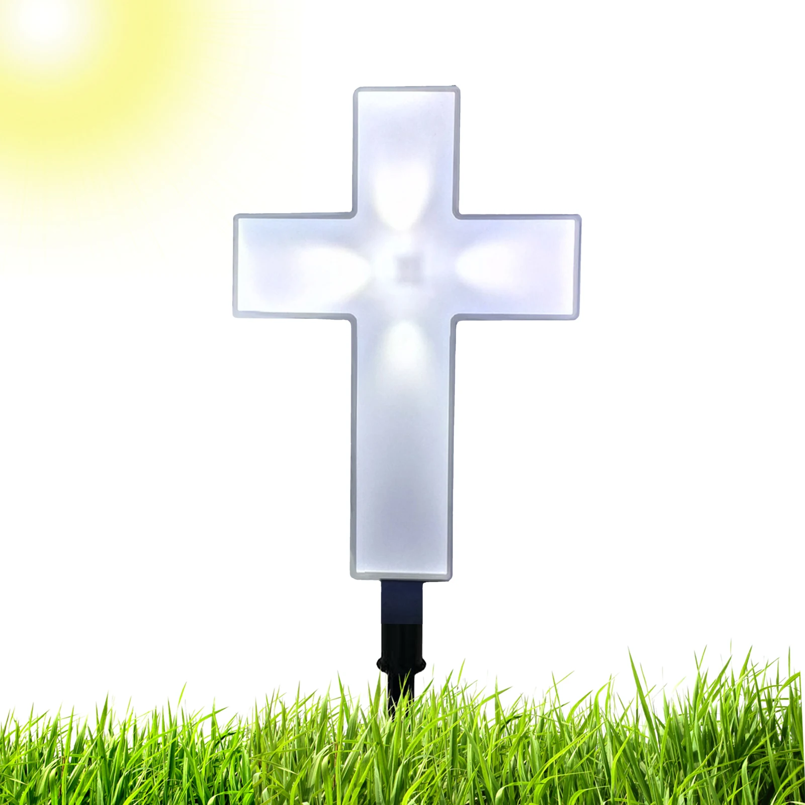 Luci Solari Da Giardino A Forma Di Croce Con Farfalla – Confezione Da 2, LED Caldi, Batteria 600 MAh, IP65, Per Tombe E Decorazioni Esterne