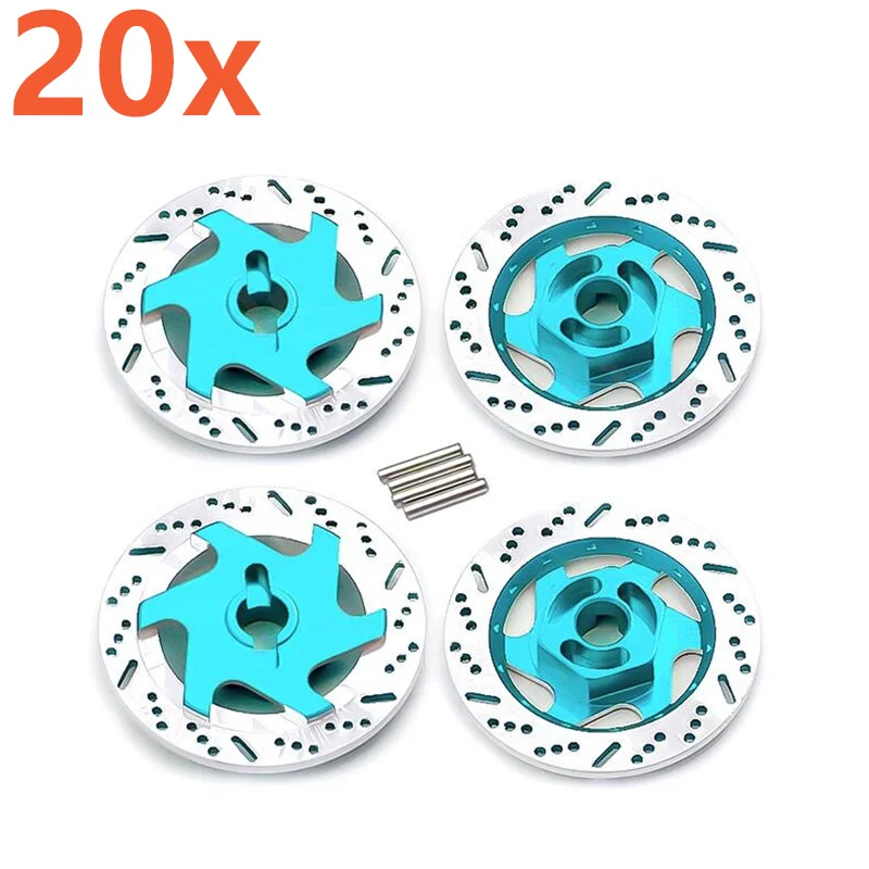 

20pcs Metal Brake Disc Wheel Rim Box Hex Adapter 12mm For 1/10 Models Sakura D4 Racing Climbing RC Car Spare Parts Accessories