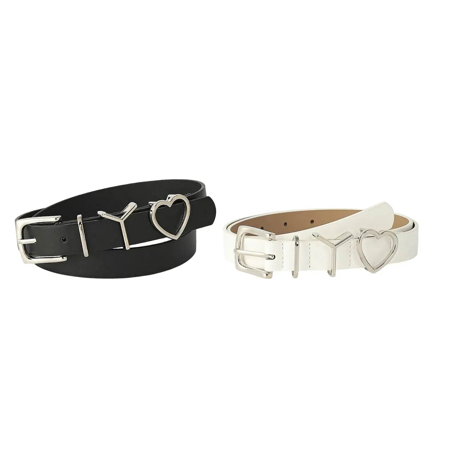 

106cm Women PU Leather Waist Belt Metal Prong Buckle Costume Accessories Pin