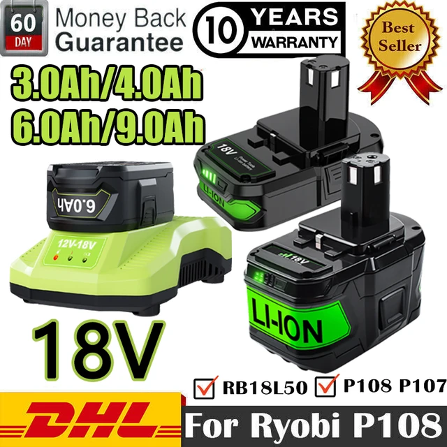 P108 RB18L20 For Ryobi 18V Lithium-ion Battery For Ryobi One P102 P103  Replacement Battery BPL1820 RB18L50 RB18L40 Cordless Tool - AliExpress