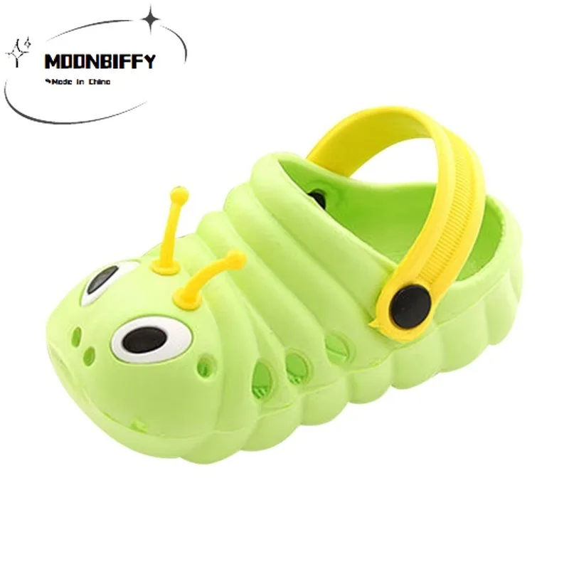 2022 Children Garden Shoes Cute Cartoon Caterpillar Beach Sandals Babies Summer Slippers High Quality Kids Slippers Flip Shoes